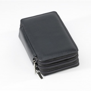 Homöopathische Taschenapotheke Klassik 204 Schlaufen Leder schwarz mit Braungläsern (UV-Schutz)