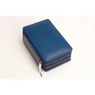 Homöopathische Taschenapotheke Klassik 204 Schlaufen Leder blau mit Klargläsern