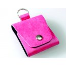 Taschenapotheke Notfalletui 4 Schlaufen/Gläser Leder pink mit Braungläsern (UV-Schutz) und Etiketten