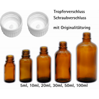 30ml Medizinflaschen braun, 100 Stück, UV Schutz