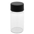 Gewindeflaschen 20g/ml, ND24, Laborglas mit Schraubdeckel schwarz, 57mm x Ø27,5mm Klarglas