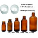 100 Stück 10ml Apothekerflaschen mit Tropferverschluß, Medizinflaschen UV-Schutz Braunglas