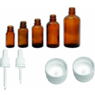 10 Stück 20ml Apothekerflaschen mit Pipetten, UV-Schutz Braunglas