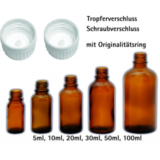 5ml Medizinflaschen braun, 100 Stück, UV Schutz